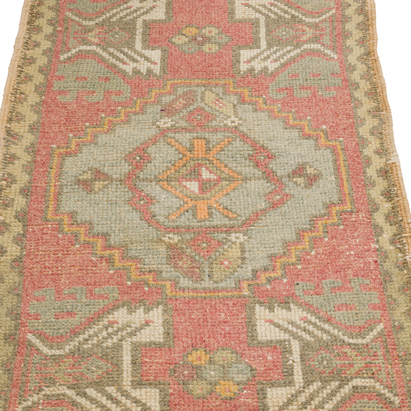 El Dokuma Vintage Halı - 48 cm x 90 cm - K0086073