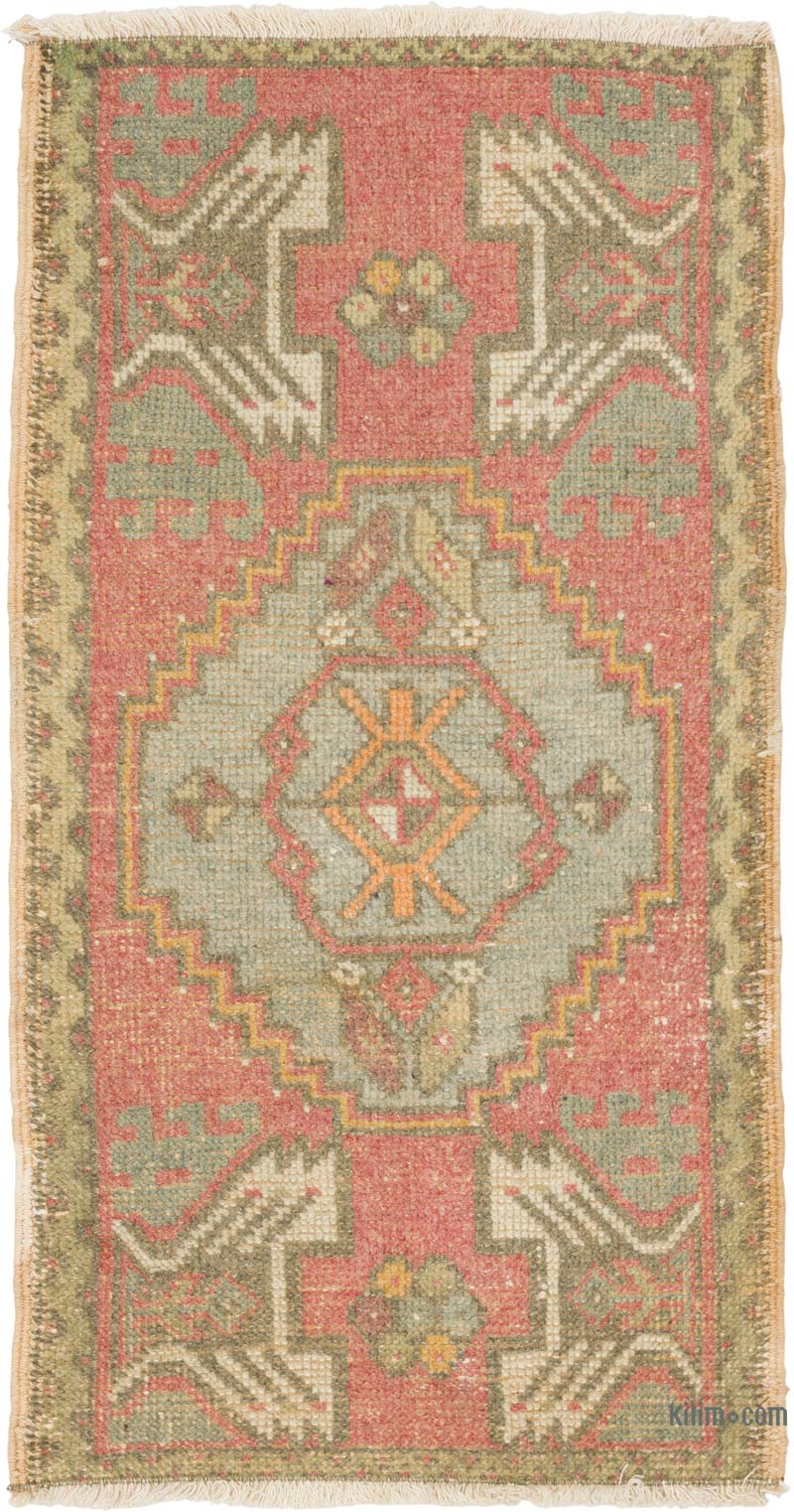 El Dokuma Vintage Halı - 48 cm x 90 cm - K0086073