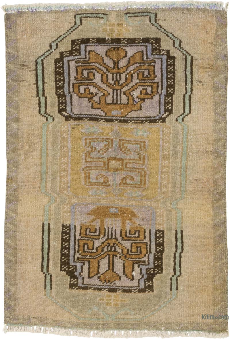El Dokuma Vintage Halı - 46 cm x 68 cm - K0086077