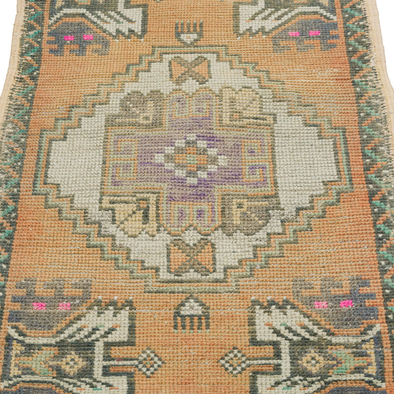 El Dokuma Vintage Halı - 46 cm x 86 cm - K0086079
