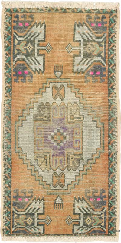 Alfombra Vintage Turca Anudada a Mano - 46 cm x 86 cm