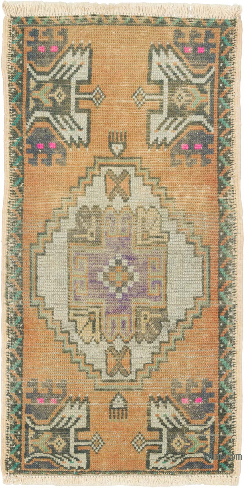 El Dokuma Vintage Halı - 46 cm x 86 cm - K0086079