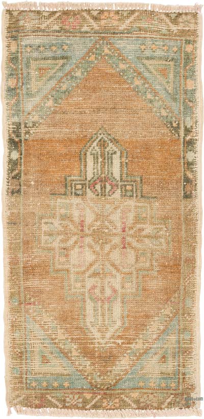 Alfombra Vintage Turca Anudada a Mano - 42 cm x 84 cm