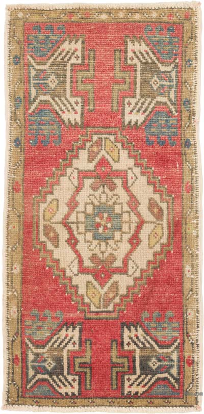El Dokuma Vintage Halı - 48 cm x 95 cm