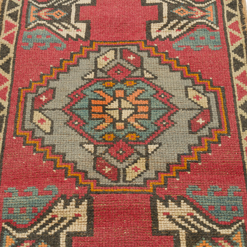 El Dokuma Vintage Halı - 52 cm x 89 cm - K0086084