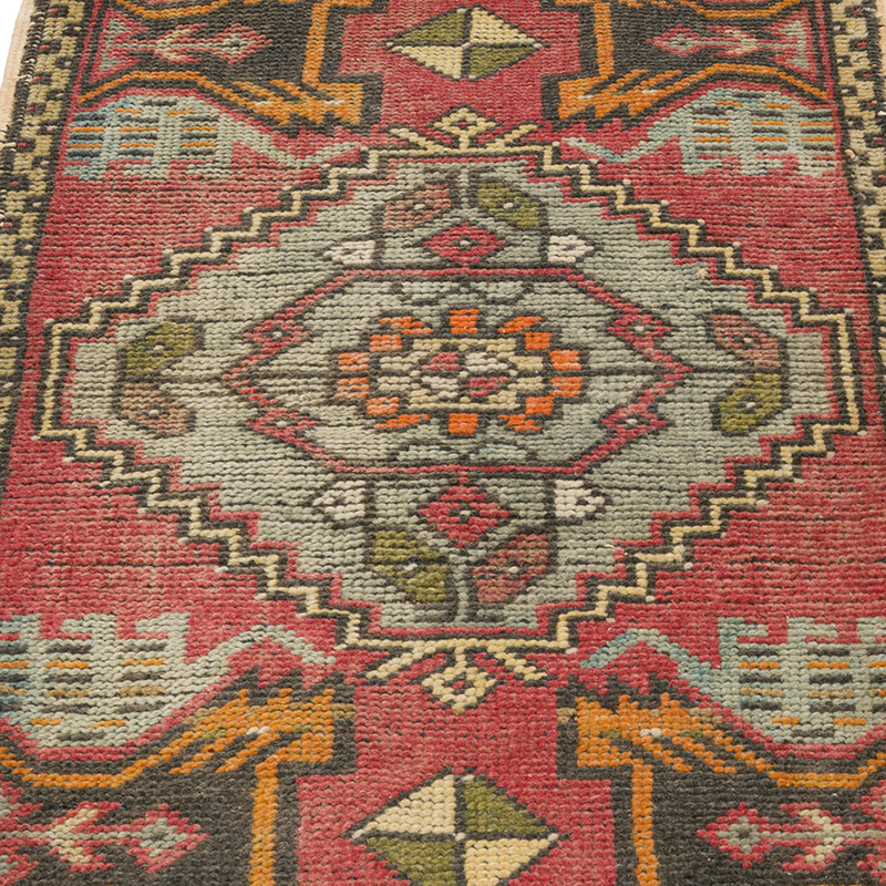 El Dokuma Vintage Halı - 53 cm x 93 cm - K0086085