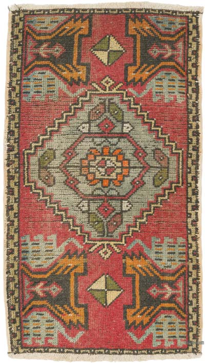 El Dokuma Vintage Halı - 53 cm x 93 cm