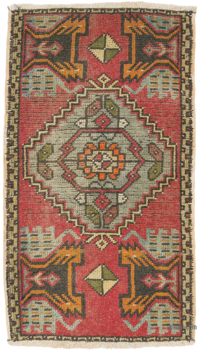 El Dokuma Vintage Halı - 53 cm x 93 cm - K0086085