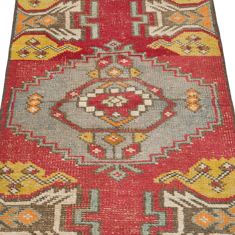 Alfombra Vintage Turca Anudada a Mano - 45 cm x 90 cm - K0086088