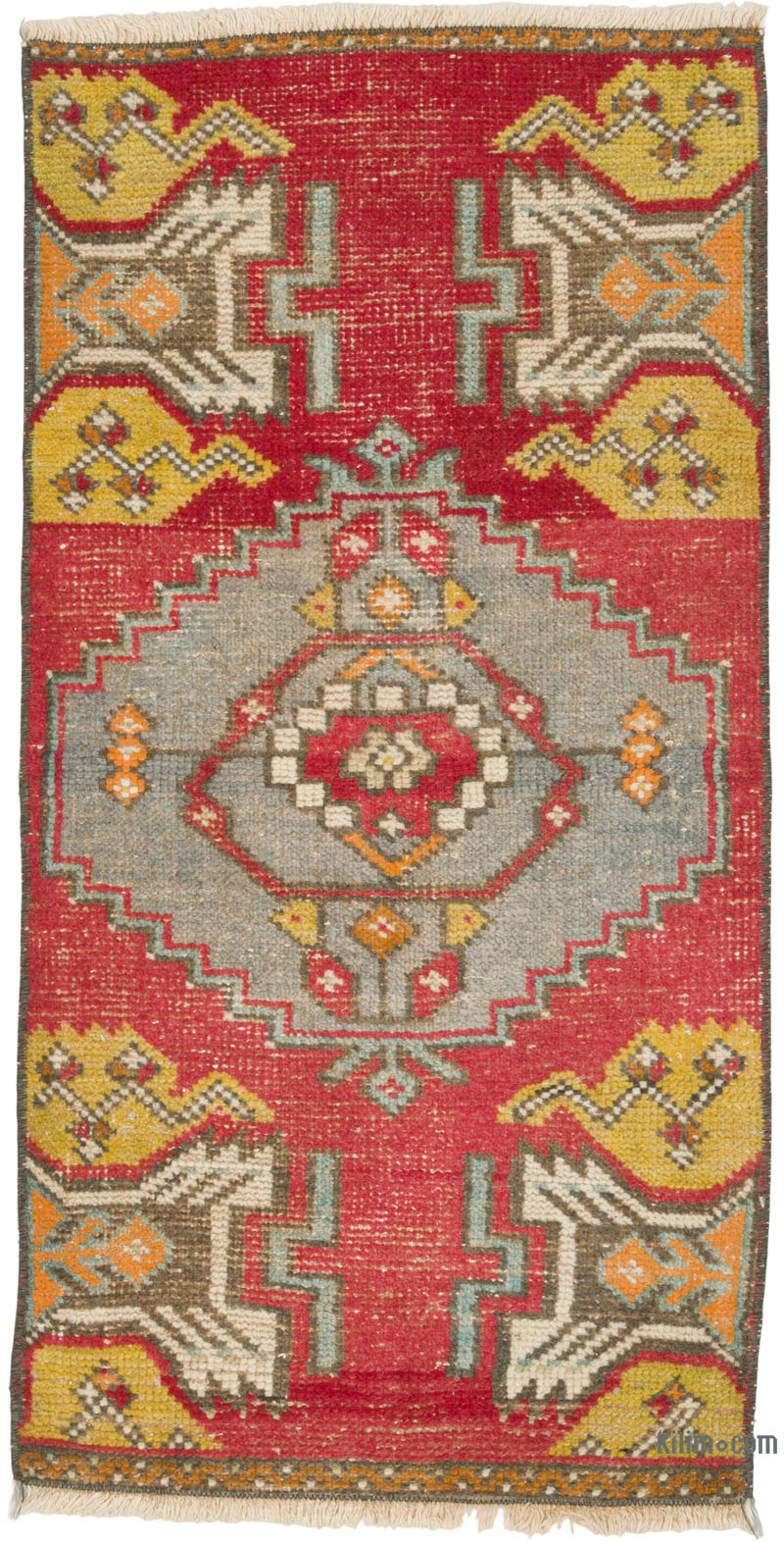 Alfombra Vintage Turca Anudada a Mano - 45 cm x 90 cm - K0086088