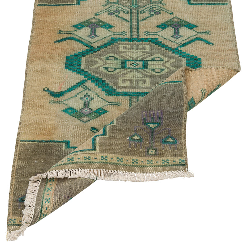 Alfombra Vintage Turca Anudada a Mano - 44 cm x 78 cm - K0086089