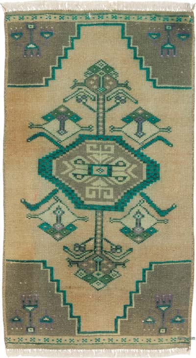 El Dokuma Vintage Halı - 44 cm x 78 cm