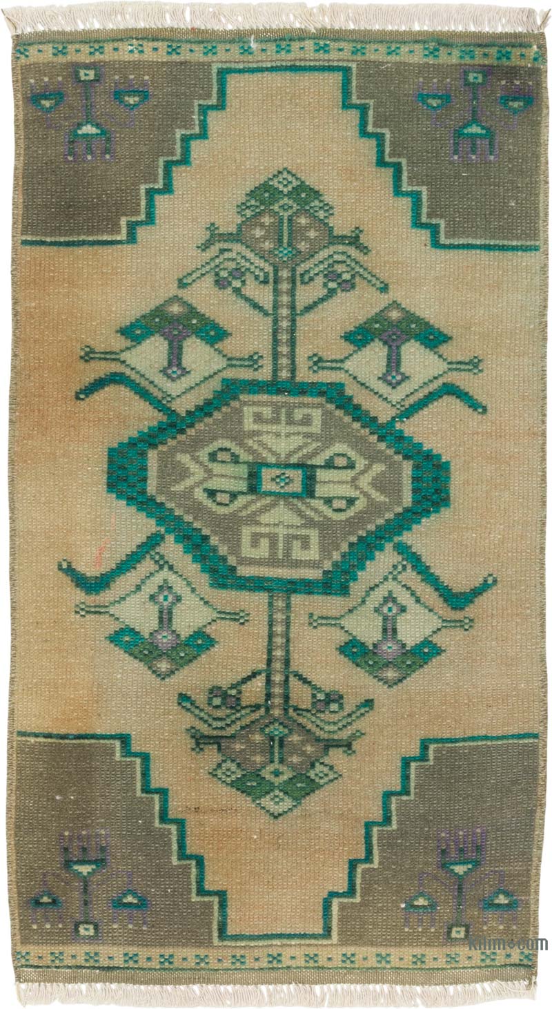 Alfombra Vintage Turca Anudada a Mano - 44 cm x 78 cm - K0086089