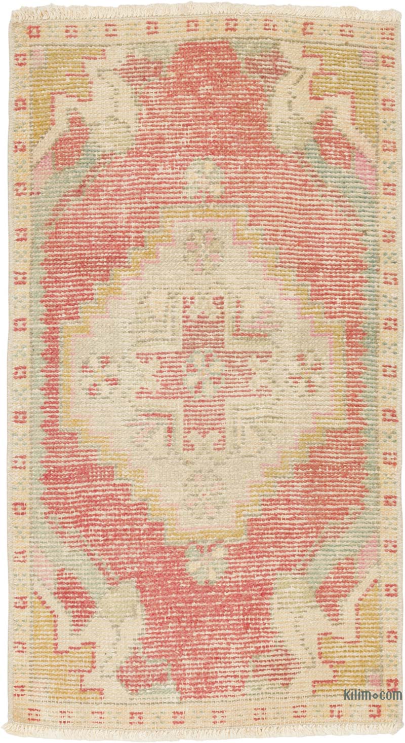 Alfombra Vintage Turca Anudada a Mano - 49 cm x 88 cm - K0086091