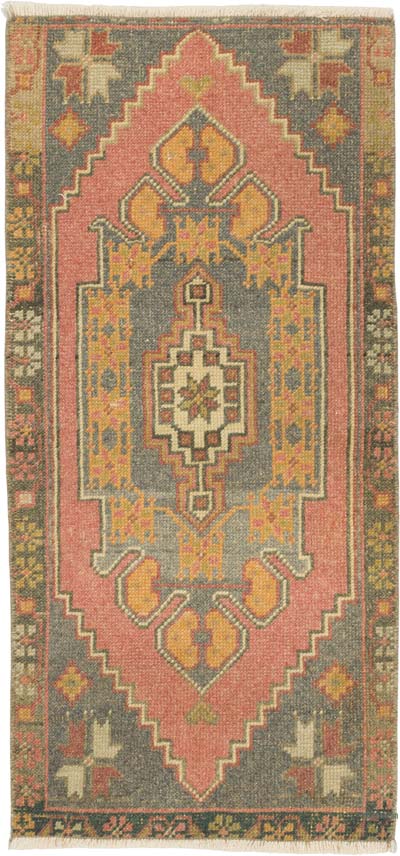Vintage Turkish Hand-Knotted Rug - 1' 7" x 3' 5" (19" x 41")