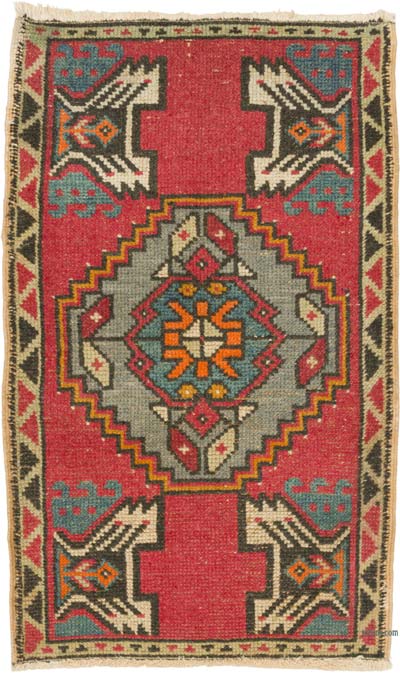 El Dokuma Vintage Halı - 53 cm x 86 cm