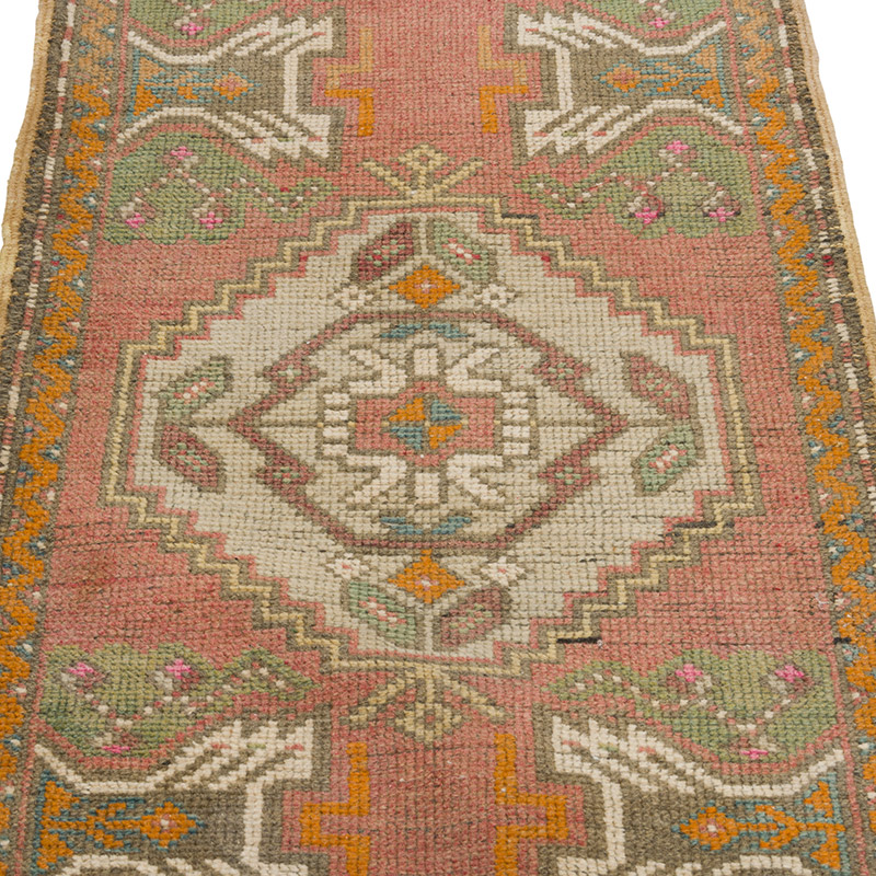 Alfombra Vintage Turca Anudada a Mano - 52 cm x 98 cm - K0086101