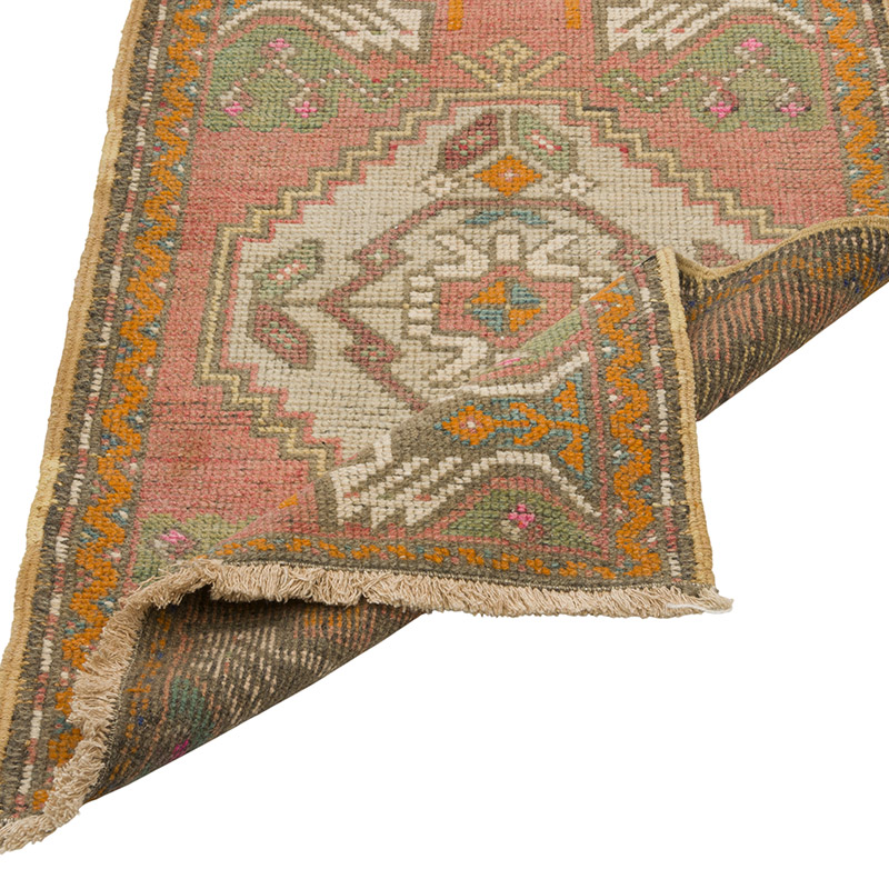 Alfombra Vintage Turca Anudada a Mano - 52 cm x 98 cm - K0086101