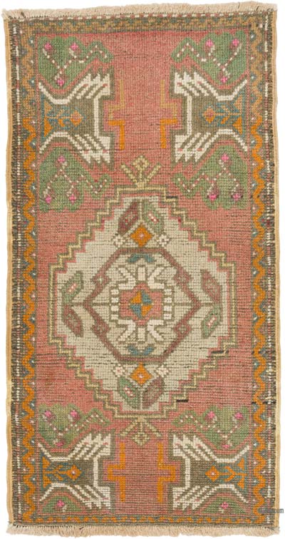 El Dokuma Vintage Halı - 52 cm x 98 cm
