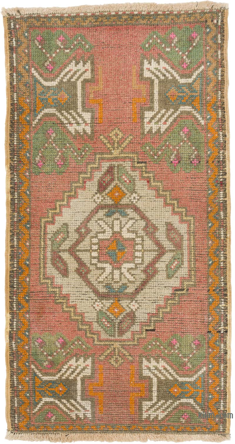 Alfombra Vintage Turca Anudada a Mano - 52 cm x 98 cm - K0086101