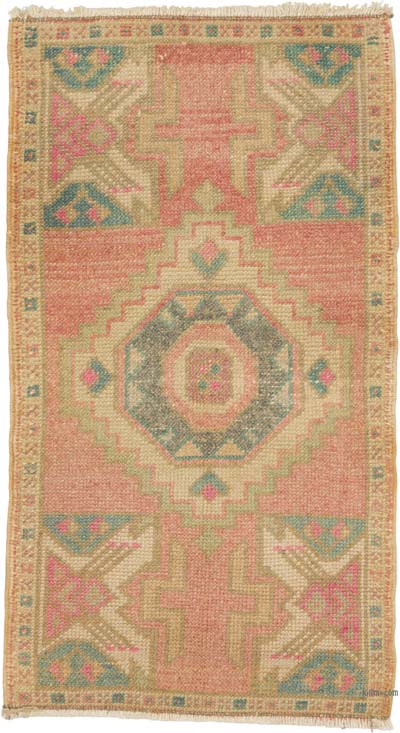 Vintage Turkish Hand-Knotted Rug - 1' 7" x 2' 9" (19" x 33")