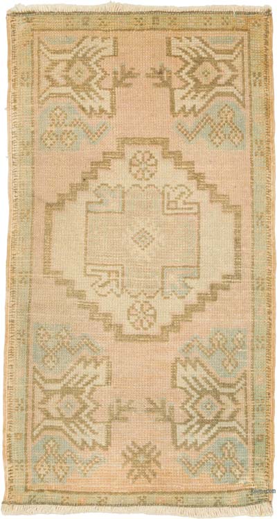 Vintage Turkish Hand-Knotted Rug - 1' 7" x 2' 10" (19" x 34")