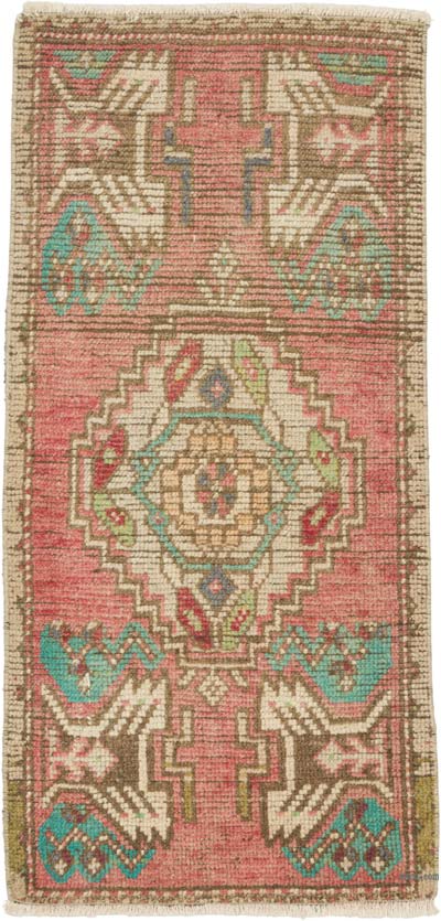 Alfombra Vintage Turca Anudada a Mano - 45 cm x 94 cm