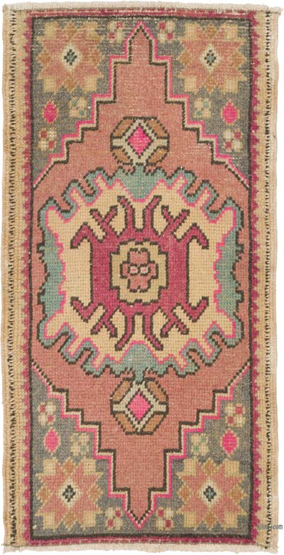 Vintage Turkish Hand-Knotted Rug - 1' 7" x 3' 1" (19" x 37")