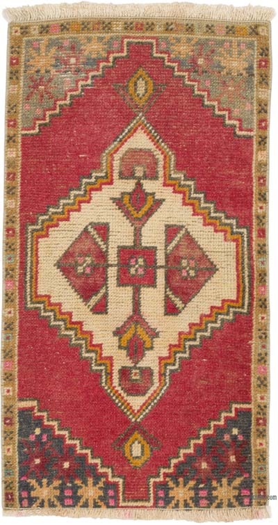 Vintage Turkish Hand-Knotted Rug - 1' 7" x 2' 11" (19" x 35")