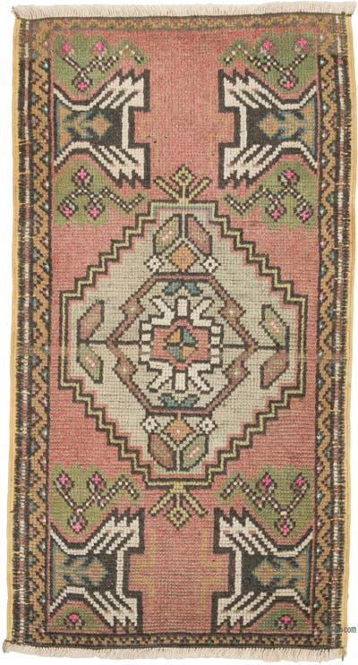 Vintage Turkish Hand-Knotted Rug - 1' 8" x 3' 2" (20" x 38")