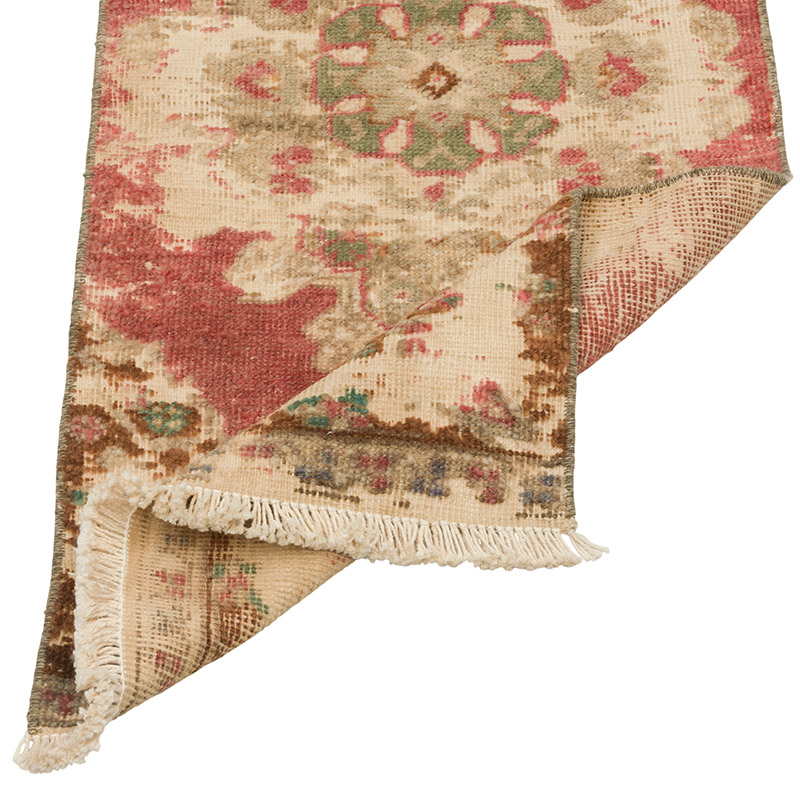 Alfombra Vintage Turca Anudada a Mano - 41 cm x 104 cm - K0086374