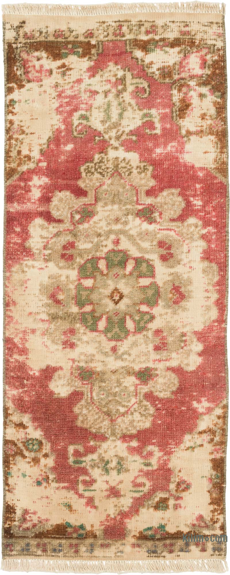 Alfombra Vintage Turca Anudada a Mano - 41 cm x 104 cm - K0086374
