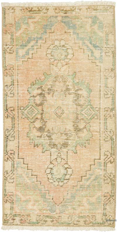 Vintage Turkish Hand-Knotted Rug - 1' 6" x 2' 11" (18" x 35")