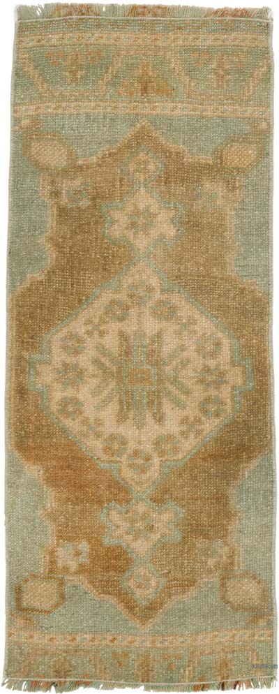 Alfombra Vintage Turca Anudada a Mano - 37 cm x 92 cm