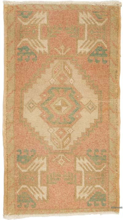 Vintage Turkish Hand-Knotted Rug - 1' 7" x 2' 11" (19" x 35")