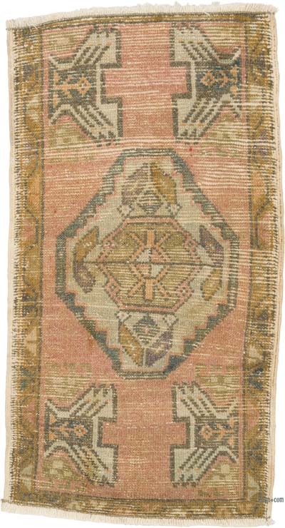 El Dokuma Vintage Halı - 49 cm x 91 cm