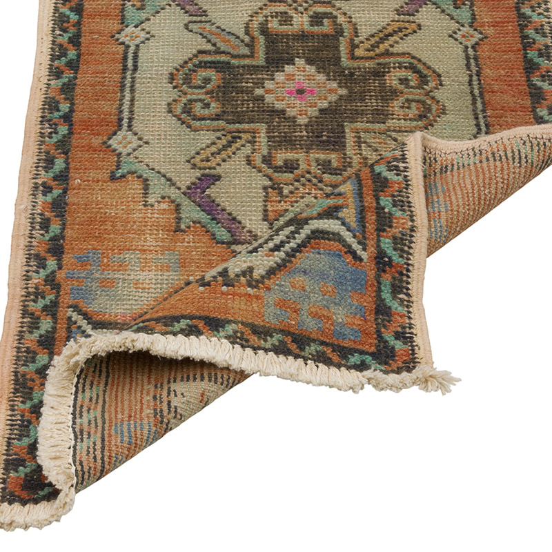 Vintage Turkish Hand-Knotted Rug - 1' 6" x 3'  (18" x 36") - K0086395
