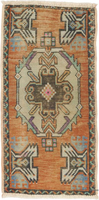 Alfombra Vintage Turca Anudada a Mano - 46 cm x 91 cm