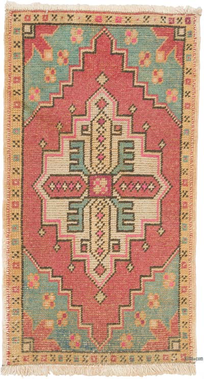 Vintage Turkish Hand-Knotted Rug - 1' 8" x 3' 1" (20" x 37")