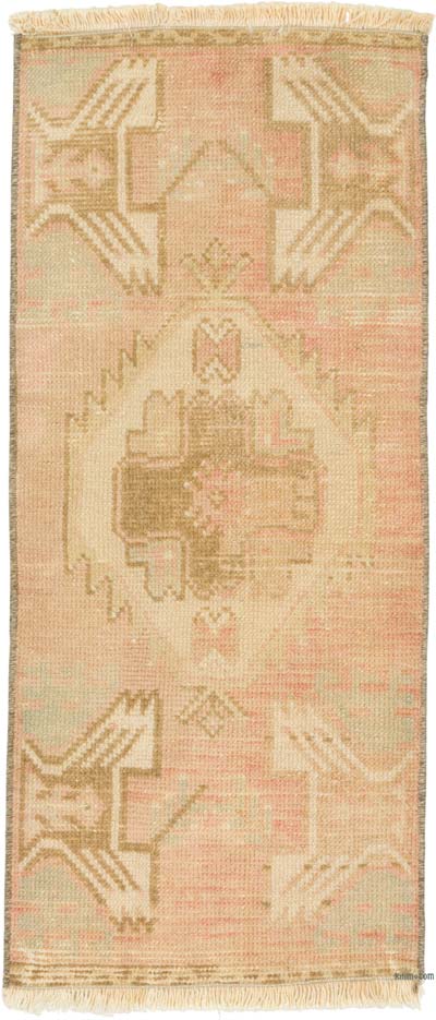 Vintage Turkish Hand-Knotted Rug - 1' 3" x 2' 11" (15" x 35")