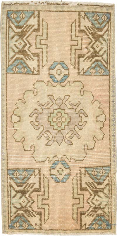 Alfombra Vintage Turca Anudada a Mano - 47 cm x 93 cm
