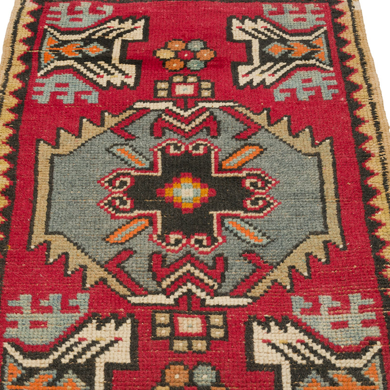 Vintage Turkish Hand-Knotted Rug - 1' 7" x 3'  (19" x 36") - K0086405