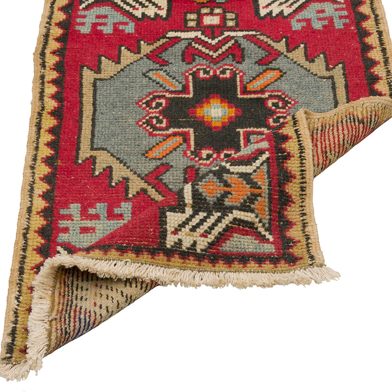 Vintage Turkish Hand-Knotted Rug - 1' 7" x 3'  (19" x 36") - K0086405