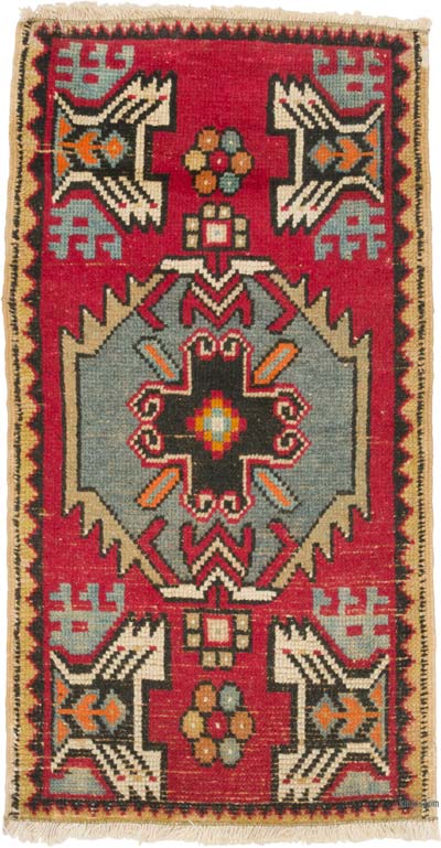 El Dokuma Vintage Halı - 49 cm x 92 cm