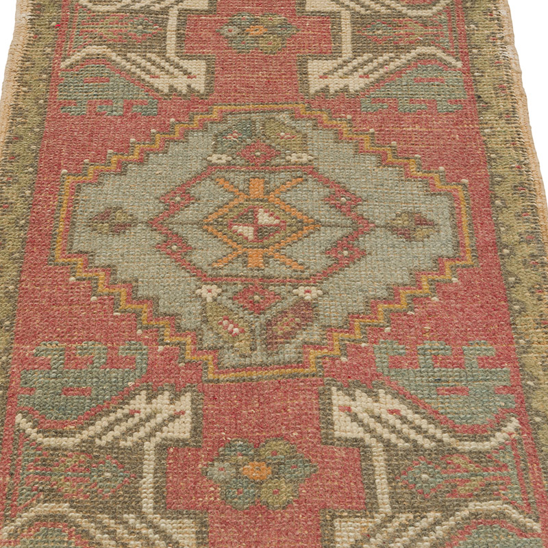 Alfombra Vintage Turca Anudada a Mano - 51 cm x 90 cm - K0086408