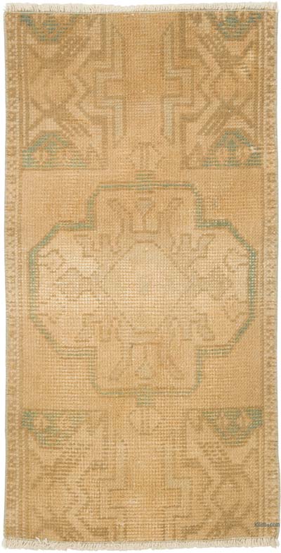 Vintage Turkish Hand-Knotted Rug - 1' 5" x 2' 10" (17" x 34")