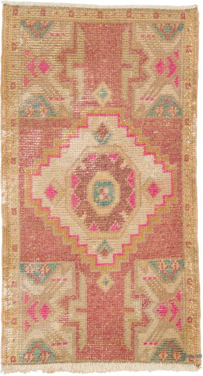 Alfombra Vintage Turca Anudada a Mano - 50 cm x 89 cm