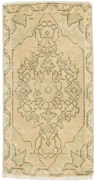 Alfombra Vintage Turca Anudada a Mano - 41 cm x 78 cm
