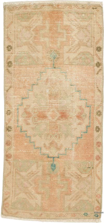 Alfombra Vintage Turca Anudada a Mano - 44 cm x 96 cm