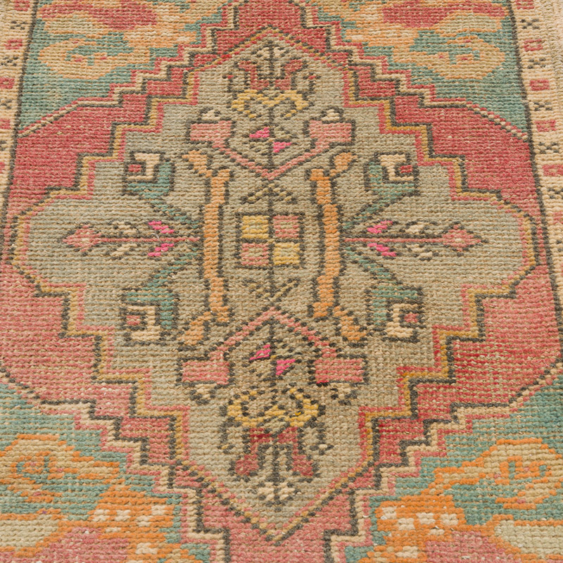 Alfombra Vintage Turca Anudada a Mano - 52 cm x 93 cm - K0086426